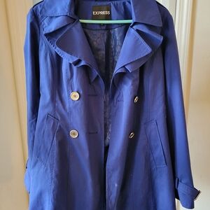Express Royal Blue Rain Trench Coat